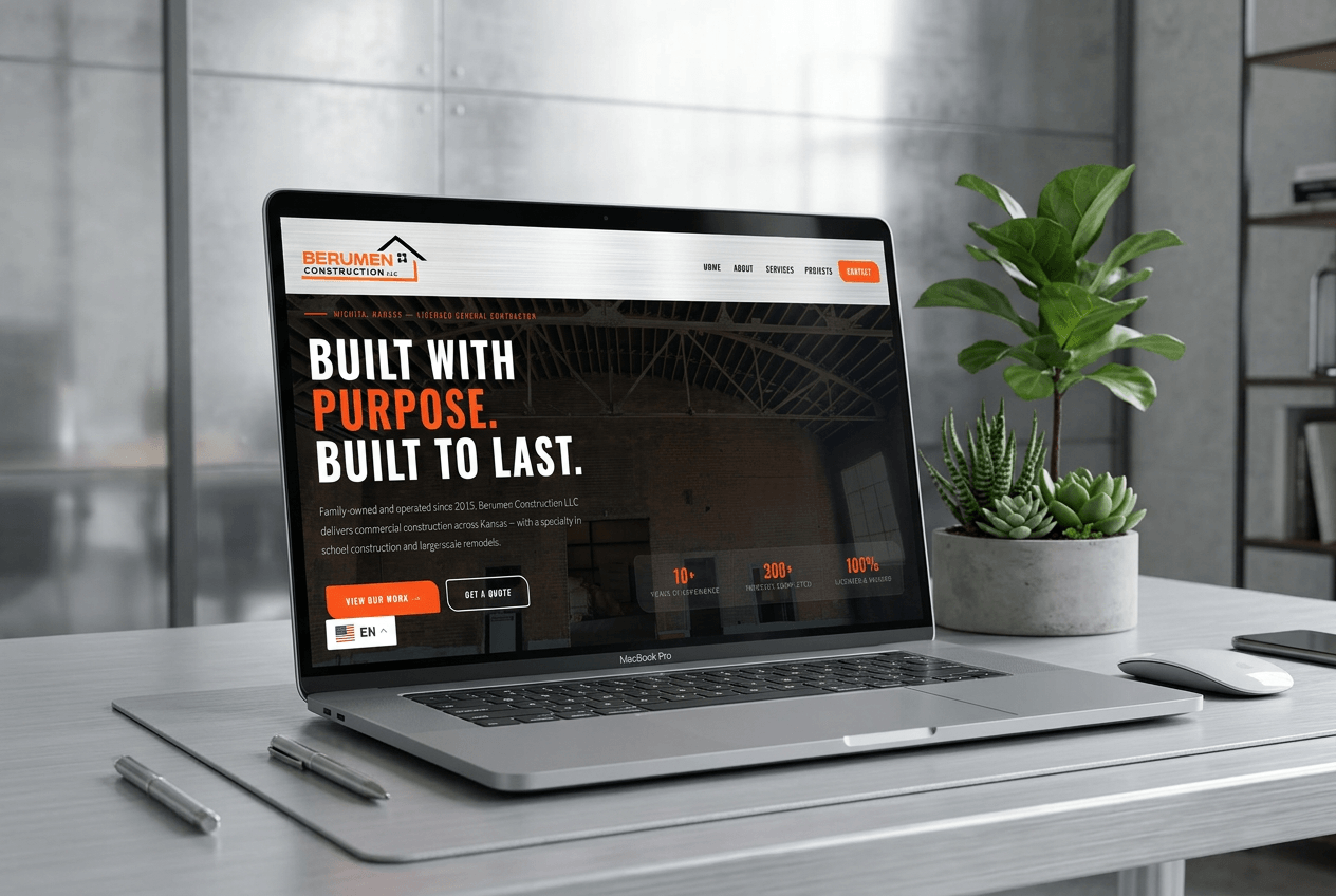 Berumen Construction LLC website mockup